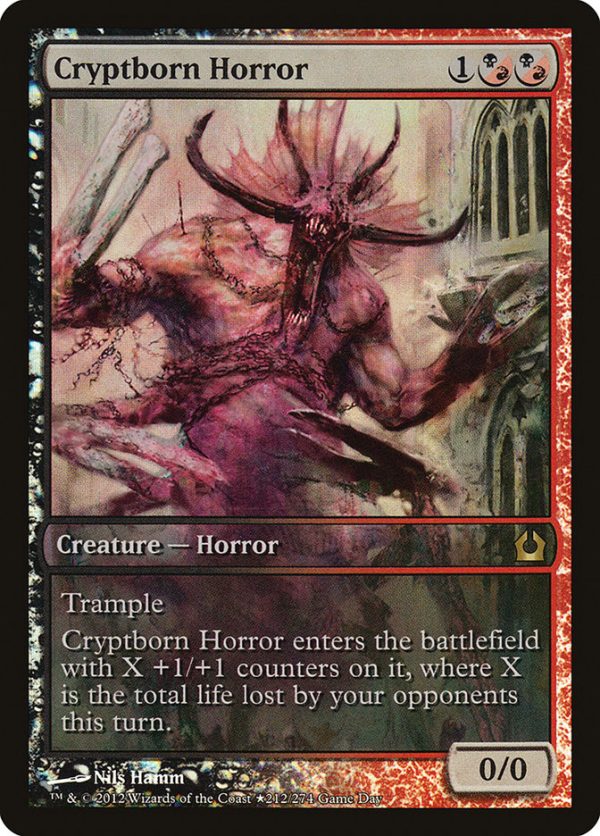 Cryptborn Horror (Game Day) (Extended Art) [Return to Ravnica Promos] Online Sale